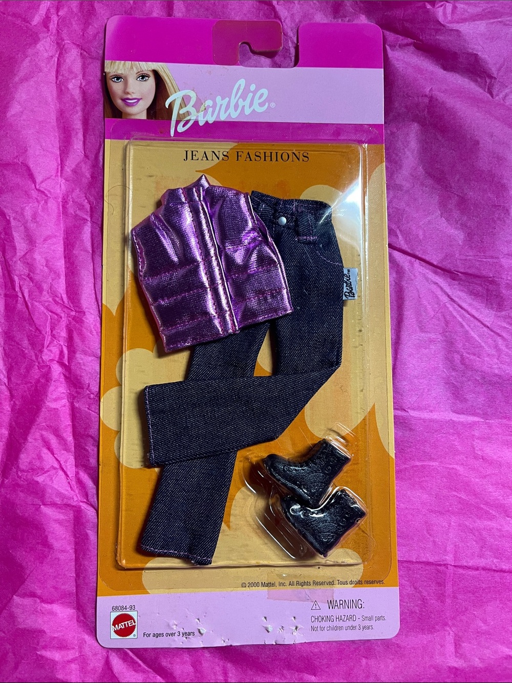 Barbie Metallic Purple Top with Black Jeans & Black Boots